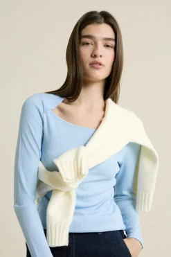 Online ETAM T-shirt manches longues encolure carrée BLEU