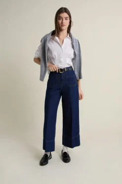 Discount ETAM Vaqueros rectos con bolsillos delanteros azul denim