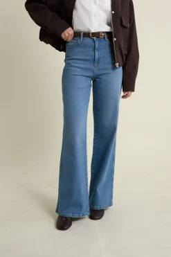 Discount ETAM Vaqueros rectos de algodón AZUL