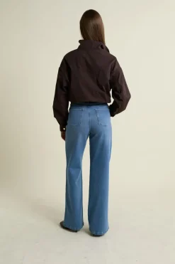Discount ETAM Vaqueros rectos de algodón AZUL