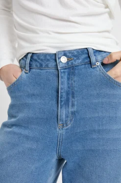 Discount ETAM Vaqueros rectos de algodón AZUL