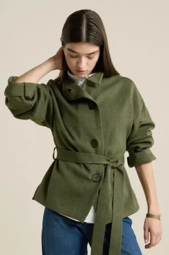 Hot ETAM Veste maille ceinturée KAKI
