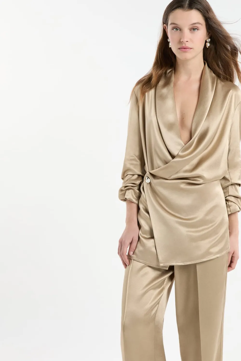 Best ETAM Veste manches longues en crêpe SABLE