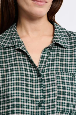 Discount ETAM Vestido camisero a cuadros VERDE