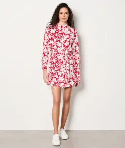 Hot ETAM Vestido camisero floral con cinturón IMP FD CORAIL