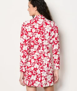 Hot ETAM Vestido camisero floral con cinturón IMP FD CORAIL
