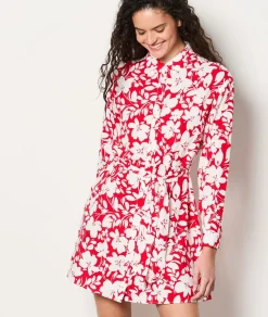 Hot ETAM Vestido camisero floral con cinturón IMP FD CORAIL