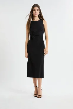 Clearance ETAM Vestido con detalle anudado NEGRO