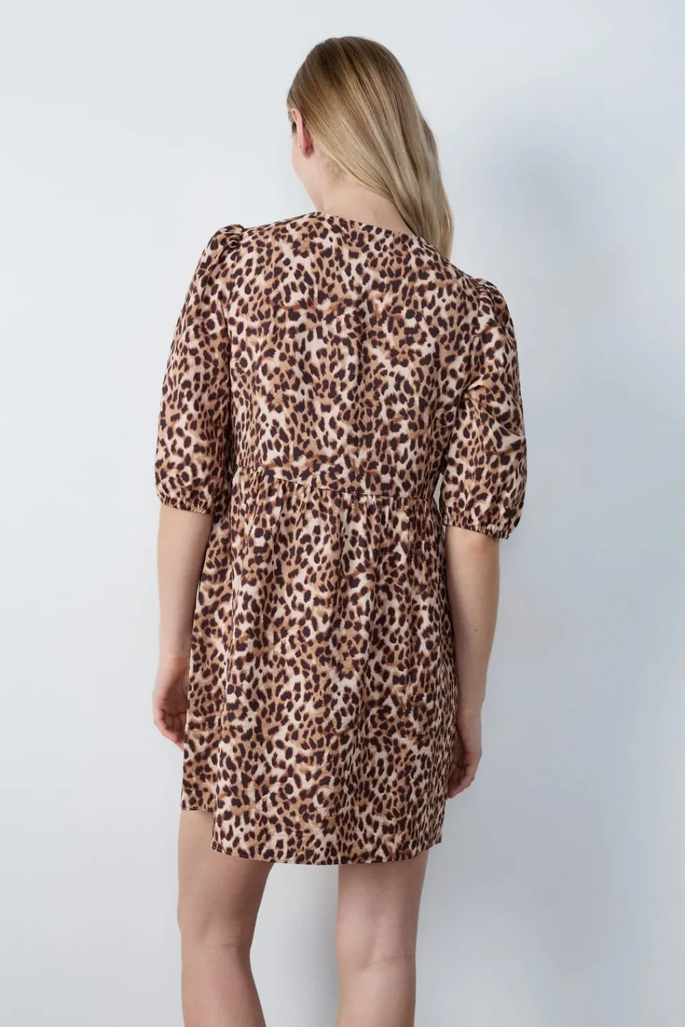 Hot ETAM Vestido con lazada y de leopardo ESTAMPADO