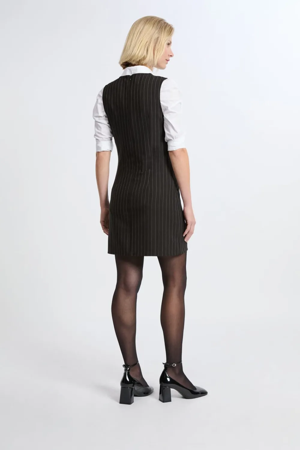 New ETAM Vestido corto a rayas NEGRO