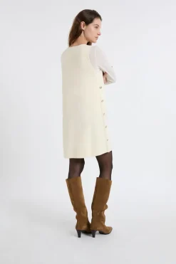 New ETAM Vestido corto con botones dorados LINO