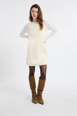 New ETAM Vestido corto con botones dorados LINO