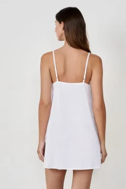ETAM Vestido corto escote en V BLANCO