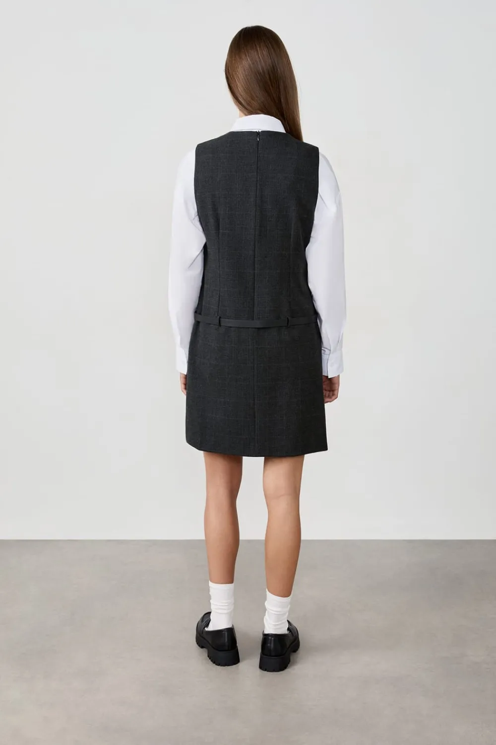 Clearance ETAM Vestido corto sin mangas con cinturón GRIS