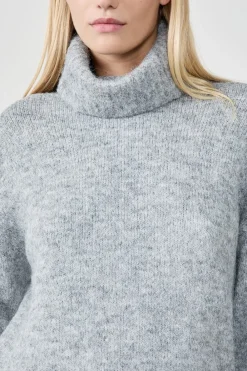 New ETAM Vestido jersey de cuello alto GRIS