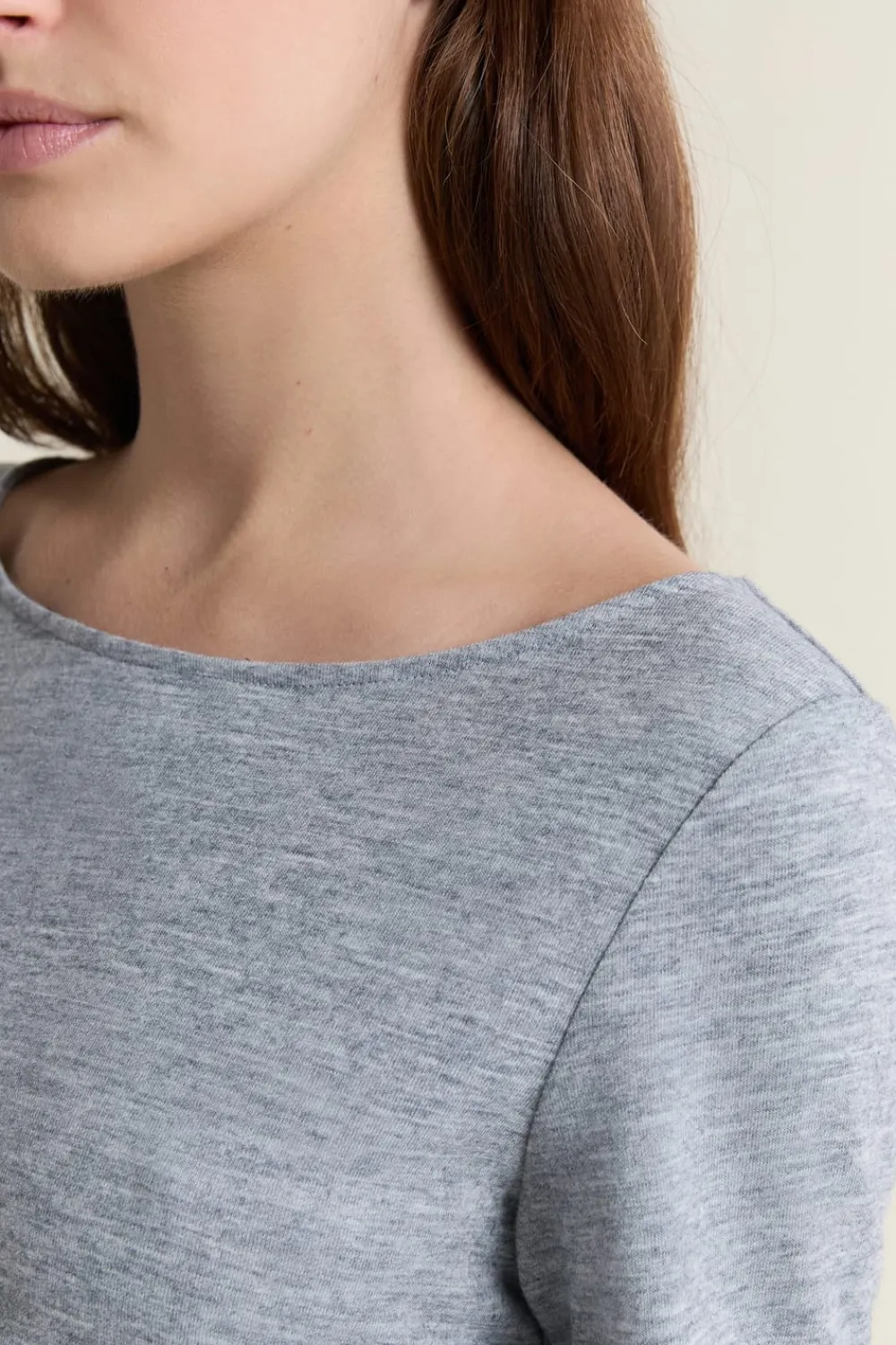 Outlet ETAM Vestido largo con cuello barco GRIS