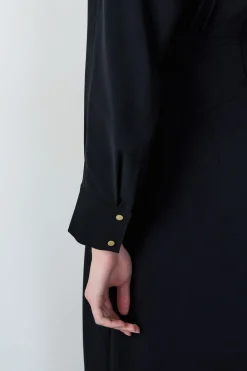 Outlet ETAM Vestido largo y vaporoso NEGRO
