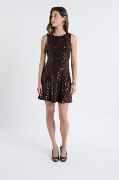 Best ETAM Vestido sin mangas con lentejuelas MARRÓN