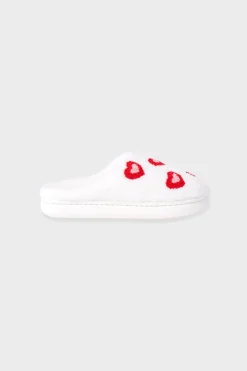 Outlet ETAM Zapatillas con motivos de corazones de tejido ultrasuave ROJO
