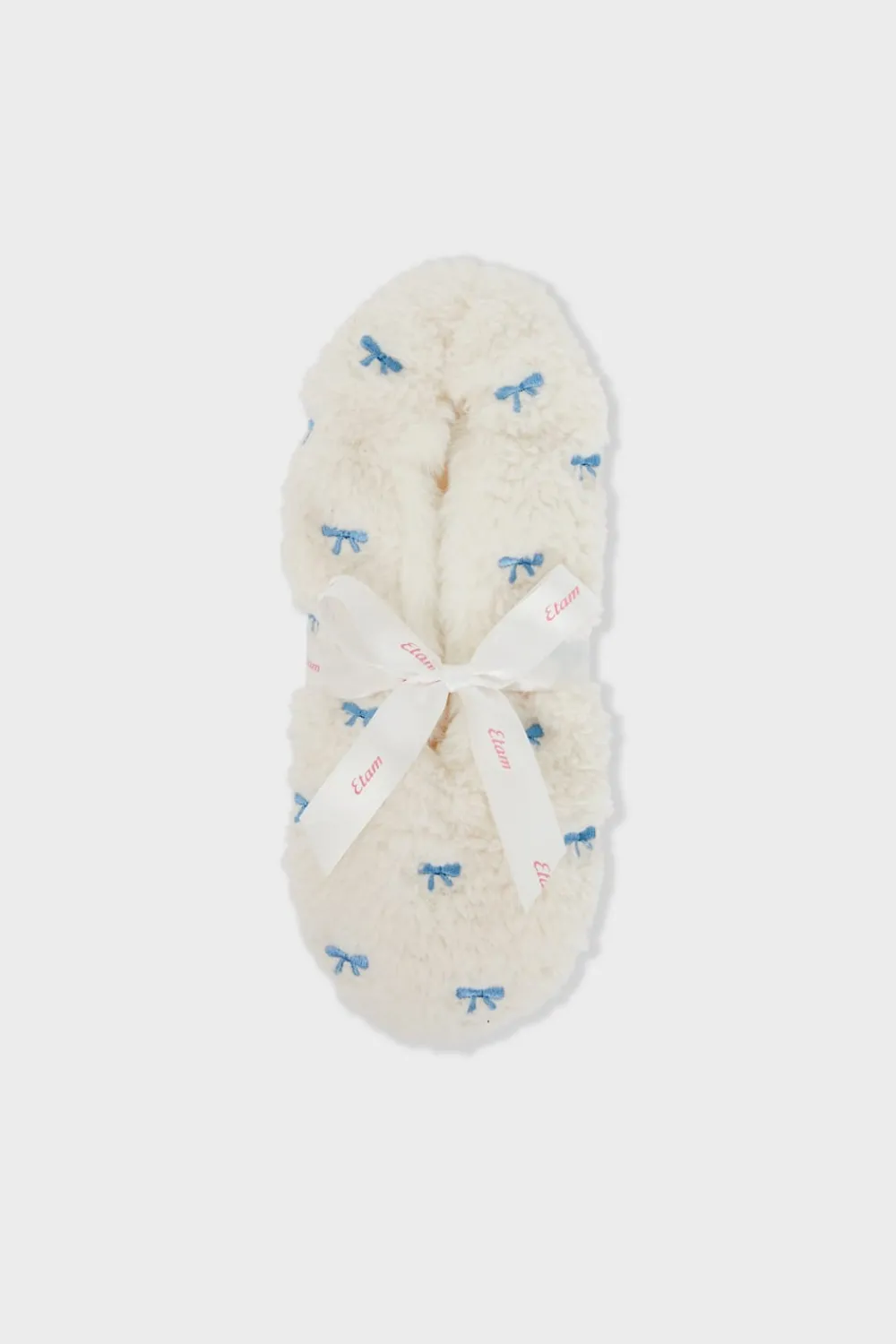 ETAM Zapatillas con motivos de tejido ultrasuave BLANCO