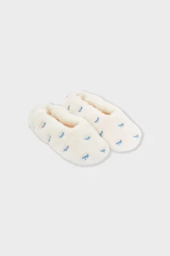 ETAM Zapatillas con motivos de tejido ultrasuave BLANCO