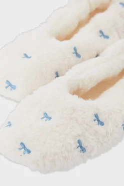 ETAM Zapatillas con motivos de tejido ultrasuave BLANCO
