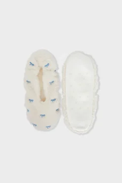 ETAM Zapatillas con motivos de tejido ultrasuave BLANCO
