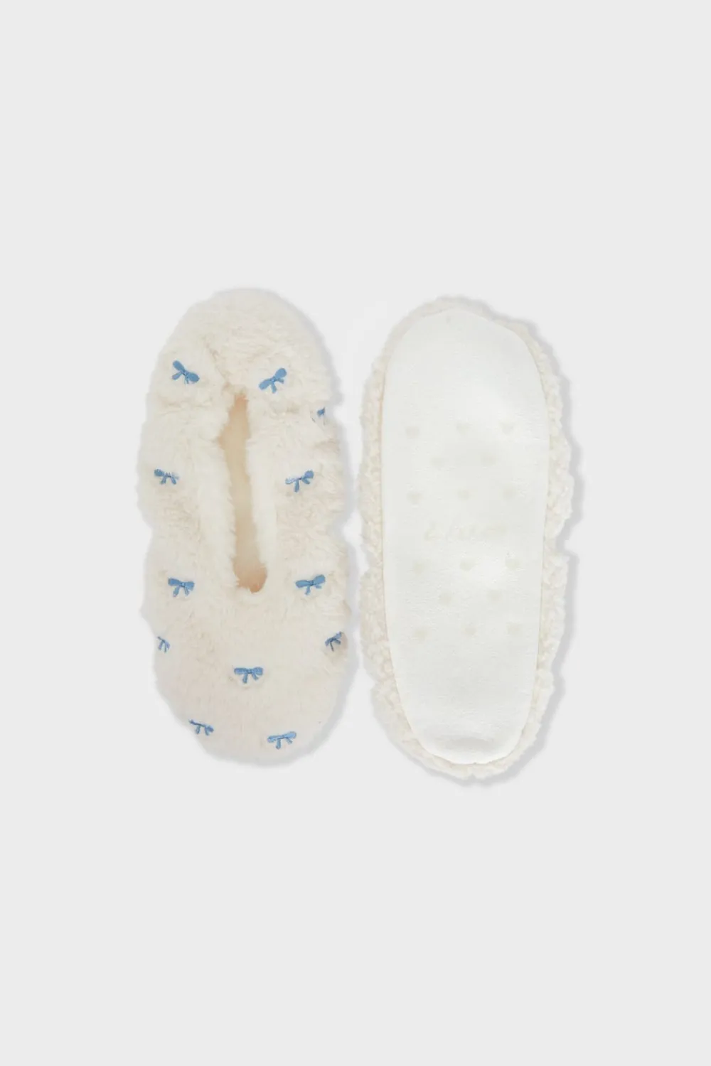 ETAM Zapatillas con motivos de tejido ultrasuave BLANCO