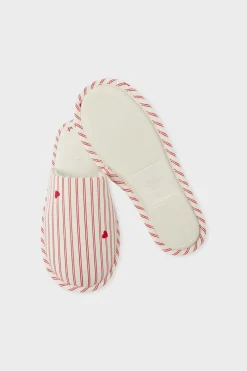 Outlet ETAM Zapatillas destalonadas con motivos de corazones y algodón IMP FD BLANCO