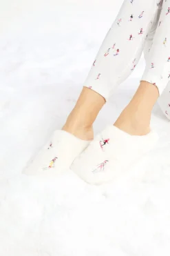 Outlet ETAM Zapatillas destalonadas de tejido ultrasuave con motivos CRUDO